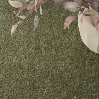 5' X 7' Green Shag Power Loom Area Rug