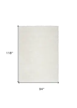 8' X 10' Ivory Shag Area Rug