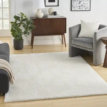 8' X 10' Ivory Shag Area Rug