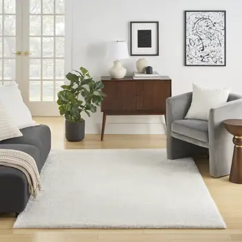 8' X 10' Ivory Shag Area Rug