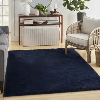 8' X 10' Navy Blue Shag Area Rug