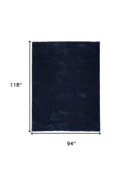 8' X 10' Navy Blue Shag Area Rug