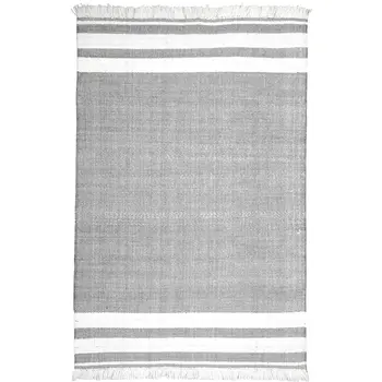 5' X 7' Gray Striped Handmade Indoor Outdoor Area Rug