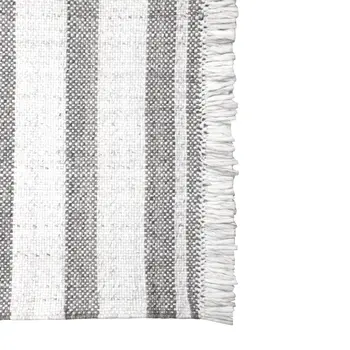 8' X 10' Gray Striped Handmade Indoor Outdoor Area Rug