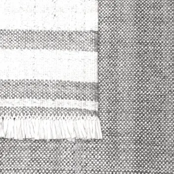 9' X 12' Gray Striped Handmade Indoor Outdoor Area Rug