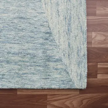 8' X 10' Blue Wool Abstract Hand Tufted Area Rug