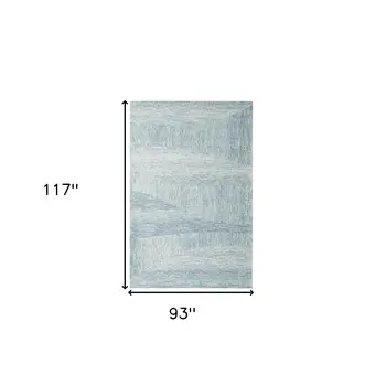 8' X 10' Blue Wool Abstract Hand Tufted Area Rug