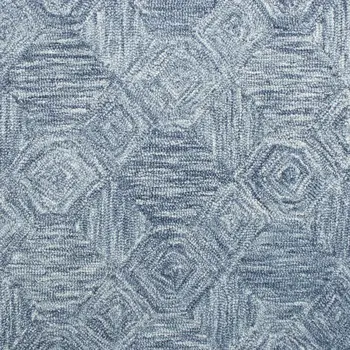 8' X 10' Blue Wool Geometric Hand Tufted Area Rug