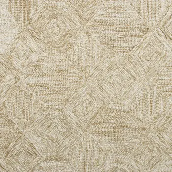 5' X 7' Beige Wool Geometric Hand Tufted Area Rug