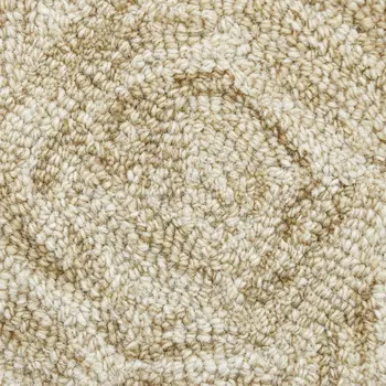 5' X 7' Beige Wool Geometric Hand Tufted Area Rug