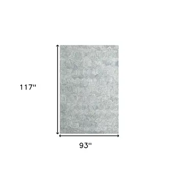 8' X 10' Silver Wool Geometric Hand Tufted Area Rug