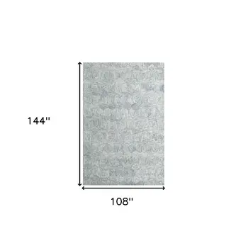 9' X 12' Silver Wool Geometric Hand Tufted Area Rug