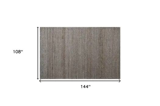 9' X 12' Gray Striped Hand Woven Area Rug