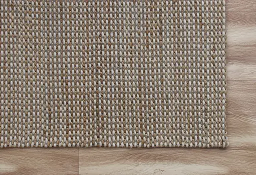 5' X 7' Beige Striped Hand Woven Area Rug