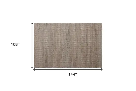 9' X 12' Beige Striped Hand Woven Area Rug