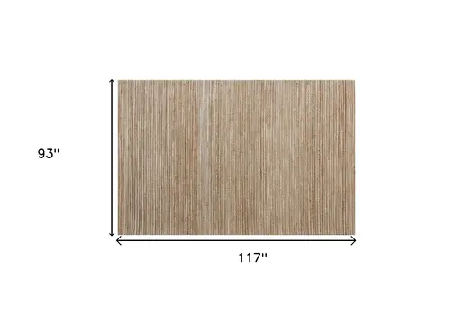 8' X 10' Beige Striped Hand Woven Area Rug