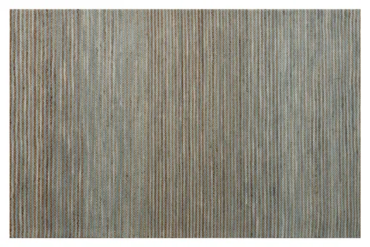 8' X 10' Blue Striped Hand Woven Area Rug