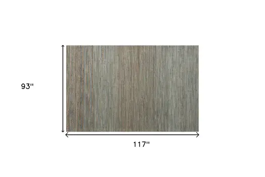 8' X 10' Blue Striped Hand Woven Area Rug