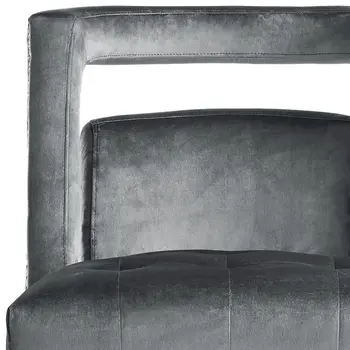 26" Gray and Black Velvet Tufted Side Chair