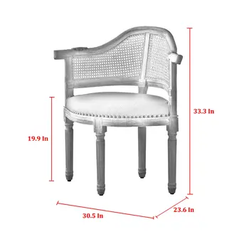 24" Gray and Beige Linen Arm Chair