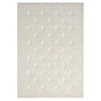 5' X 7' Ivory Geometric Area Rug