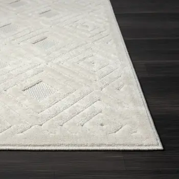 8' X 10' Ivory Geometric Area Rug
