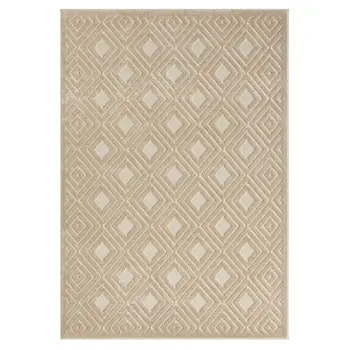 5' X 7' Beige Geometric Area Rug