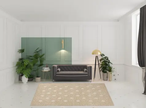 8' X 10' Beige Geometric Area Rug