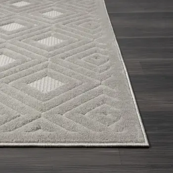 5' X 7' Gray Geometric Area Rug