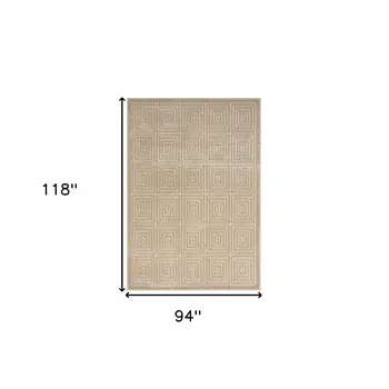 8' X 10' Beige Geometric Area Rug