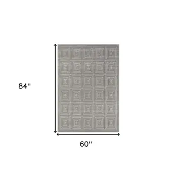 5' X 7' Gray Geometric Area Rug