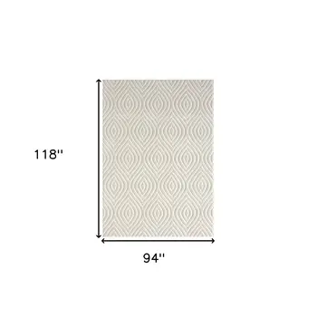 8' X 10' Ivory Trellis Area Rug