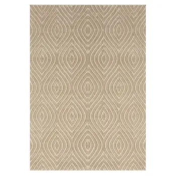 5' X 7' Beige Trellis Area Rug