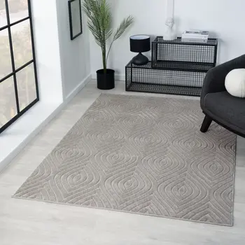 5' X 7' Gray Trellis Area Rug