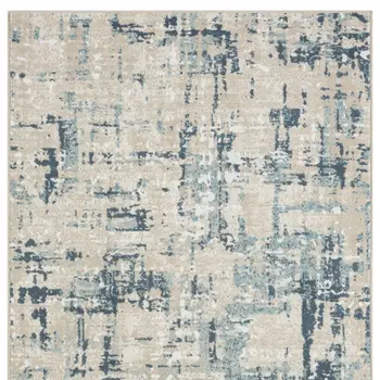 4' X 6' Blue and Gray Abstract Power Loom Area Rug