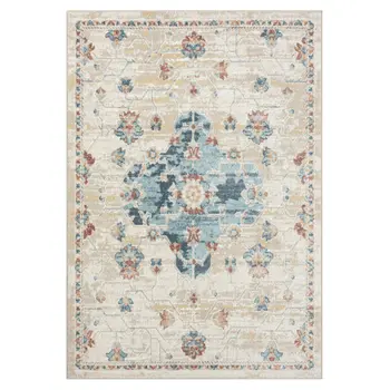 8' X 10' Ivory Medallion Area Rug