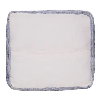 18" Blue Cotton Cube Striped Pouf Ottoman
