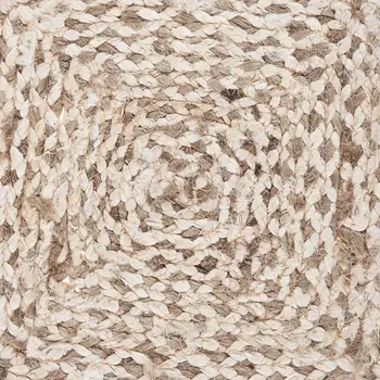 15" Set of Four Ivory And Natural Jute Square Placemats