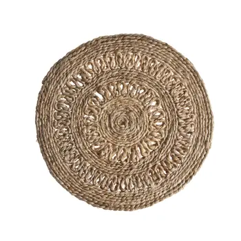 15" Set of Two Natural Braided Jute Round Placemats