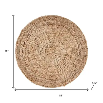 15" Set of Two Natural Jute Round Placemats