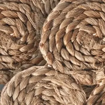 15" Set of Two Natural Braided Jute Scalloped Placemats