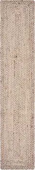 80" Brown Ivory And Natural Braided Jute Table Runner
