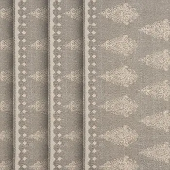 19" Set of Four Gray And Cream Geometric Medallion Cotton Placemats