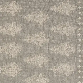 19" Set of Four Gray And Cream Geometric Medallion Cotton Placemats