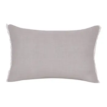 Natural and Ivory Throw Pillow with Embroidery
