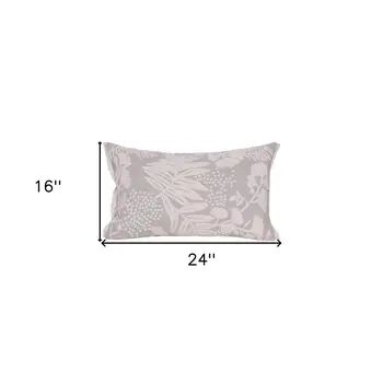 Natural and Ivory Throw Pillow with Embroidery