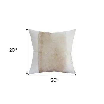 20" Beige and Ivory Throw Pillow