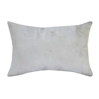 16" X 24" Ivory Faux Leather Zippered Pillow
