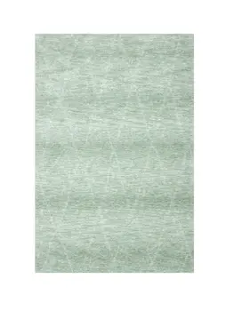 7' X 10' Green and Ivory Geometric Power Loom Distressed Non Skid Area Rug