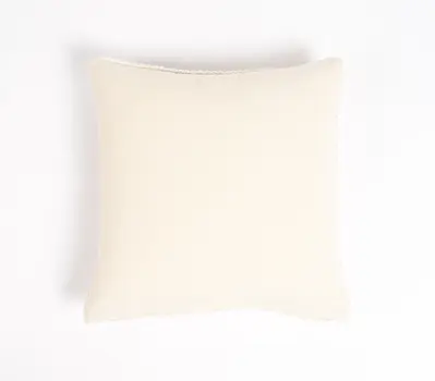 16" X 16" White Check Cotton Pillow Cover
